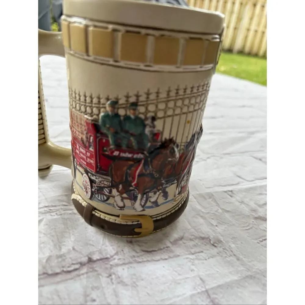 Budweiser Clydesdale Hitch Series Stein Collectible Beer Cup Stables Horses 1996
